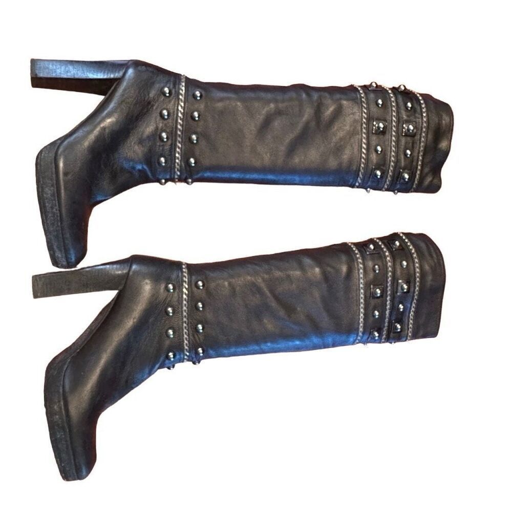 Stuart Weitzman Stadium Black Nappa Boots- Size 8